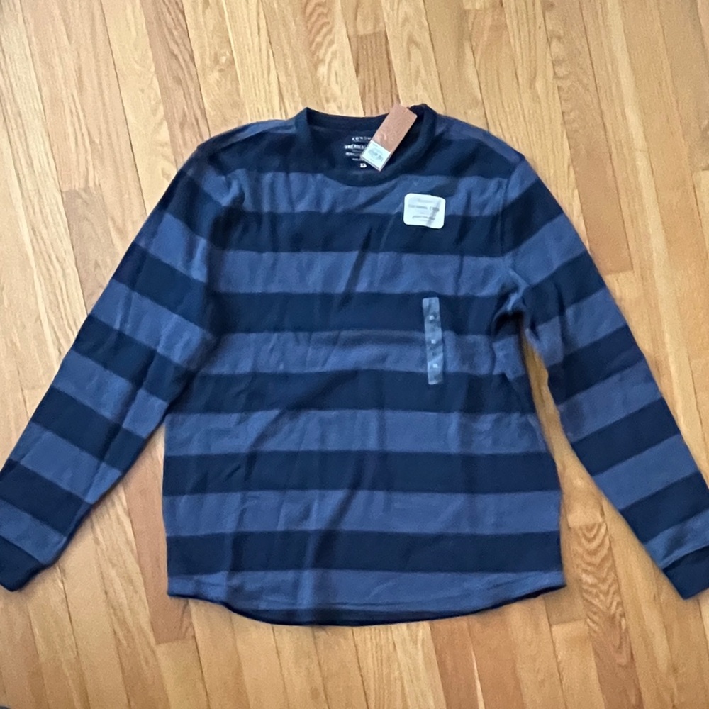 Sonoma men’s XL Striped Long Sleeve Shirt Thermal Knit Waffle Knit